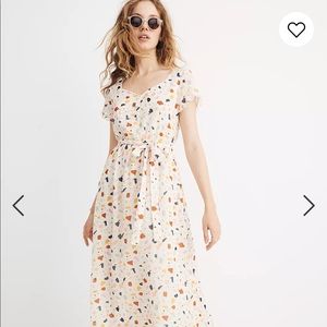 Madewell Tie-Waist Midi Dress in Terrazzo